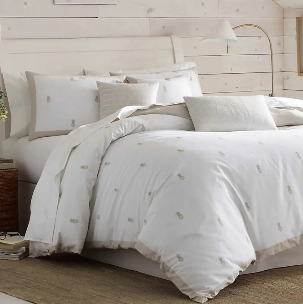 Brand New Southern Tide QUEEN 4PC comforter set Camana Bay Pineapple 🍍